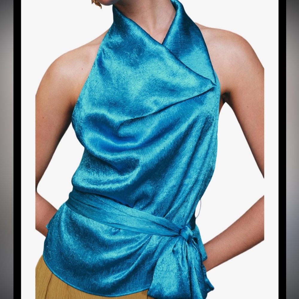 Zara Turquoise Halter Top